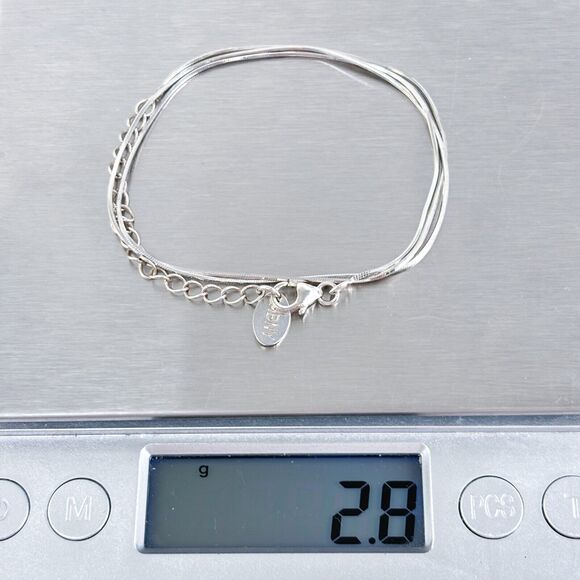 Snake Chain Necklace | Vintage HBNY Sterling Silver 925 | 16"-18” - Picture 3 of 3